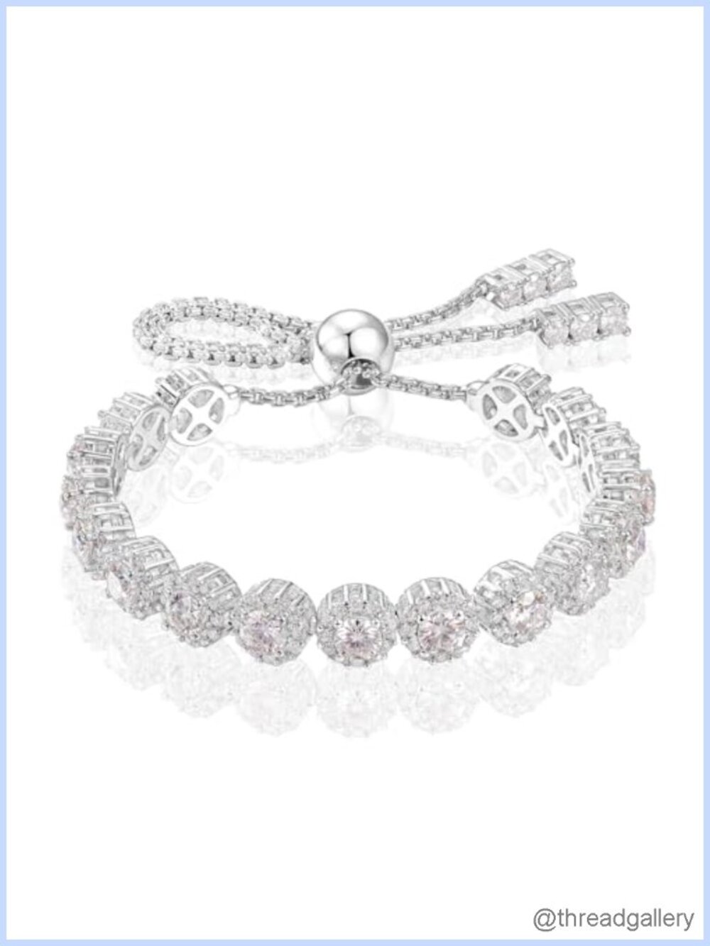 Halo Moissanite Tennis Bracelet 18k Gold Plated 925 Sterling Silver